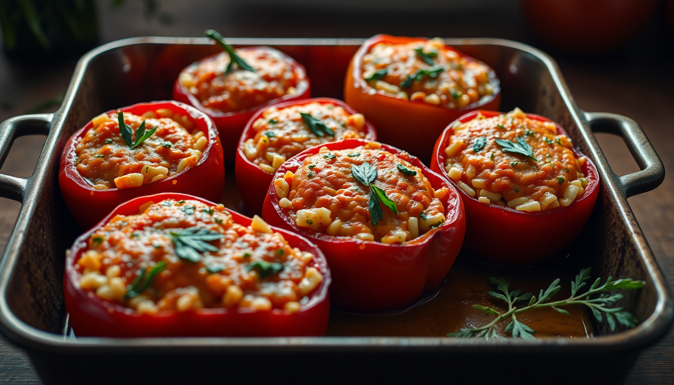 Greek Vegetarian Stuffed Peppers