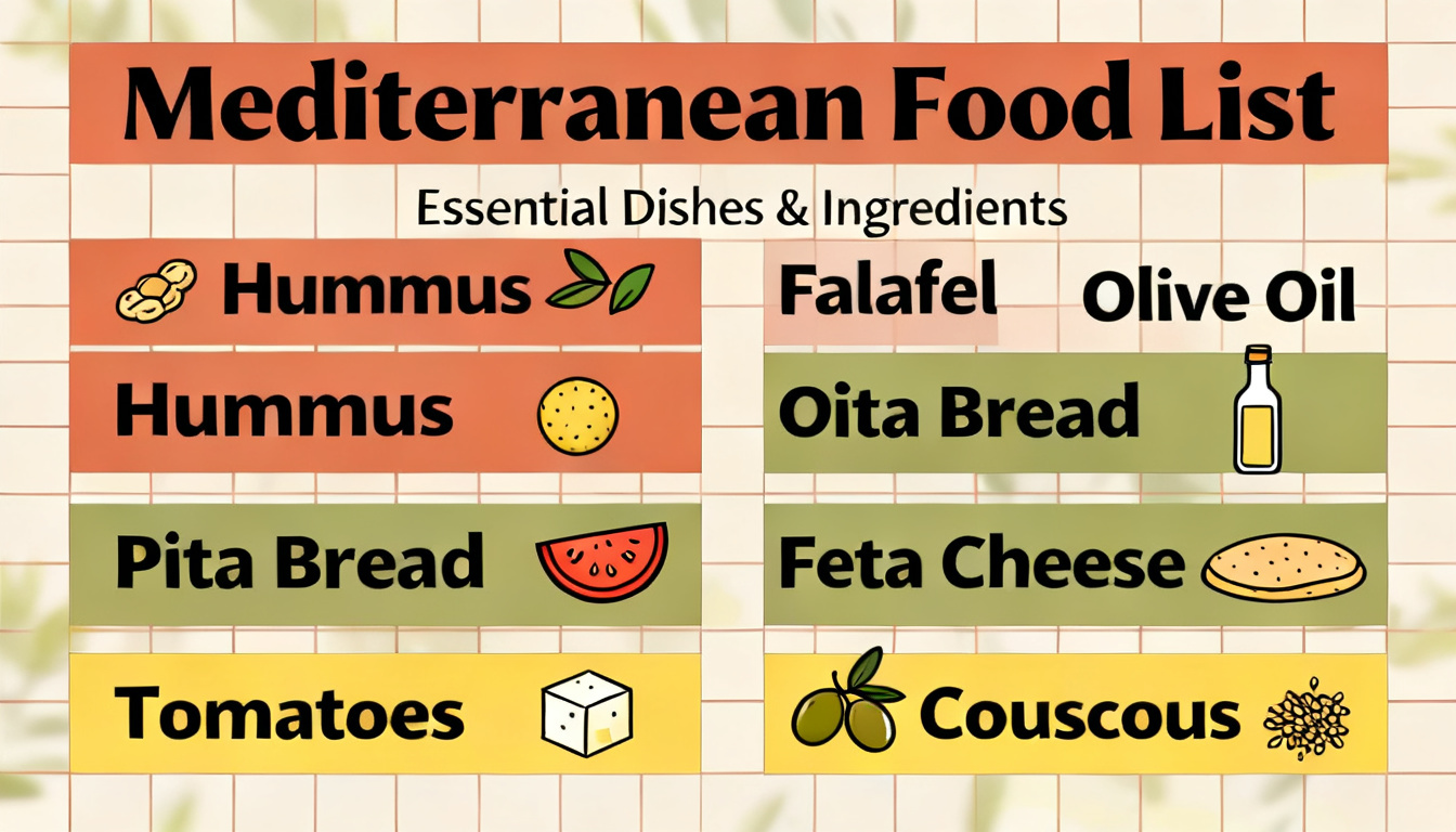 Mediterranean Diet Food List